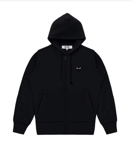 Sweat zippé à Capuche Comme Des Garçons® Coeur Noir.